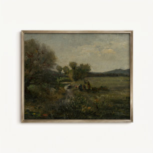 Antique Countryside Creek Wall Poster