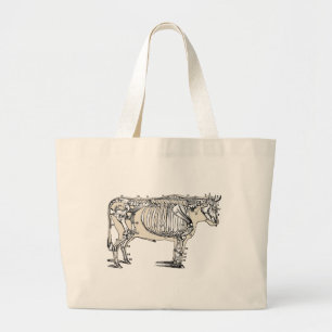 Antique Cow Skeleton Bones Fun Large Tote Bag