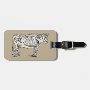 Antique Cow Skeleton Bones Fun Luggage Tag