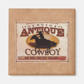 Antique cowboy magnet
