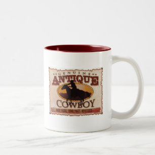 Antique cowboy Two-Tone coffee mug