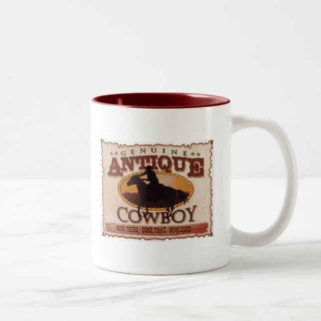 Antique cowboy Two-Tone coffee mug (Right)