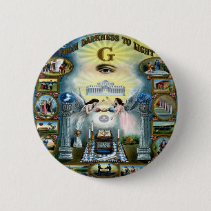 Antique Craft Freemasonry Masonic Hazen 6 Cm Round Badge