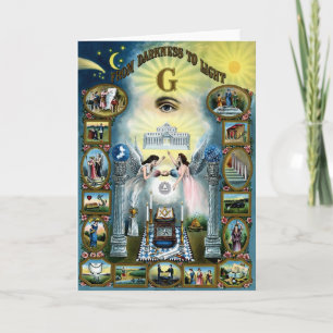 Antique Craft Freemasonry Masonic Hazen Card