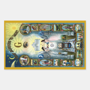 Antique Craft Freemasonry Masonic Hazen Rectangular Sticker