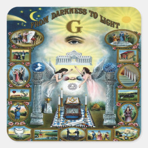 Antique Craft Freemasonry Masonic Hazen Square Sticker