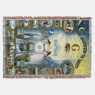 Antique Craft Freemasonry Masonic Hazen Throw Blanket