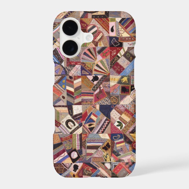 Antique Crazy Quilt Pattern - Folk Art Quilted     (Back)