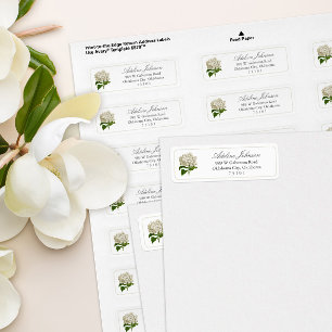 Antique Cream Hydrangea Return Address Label