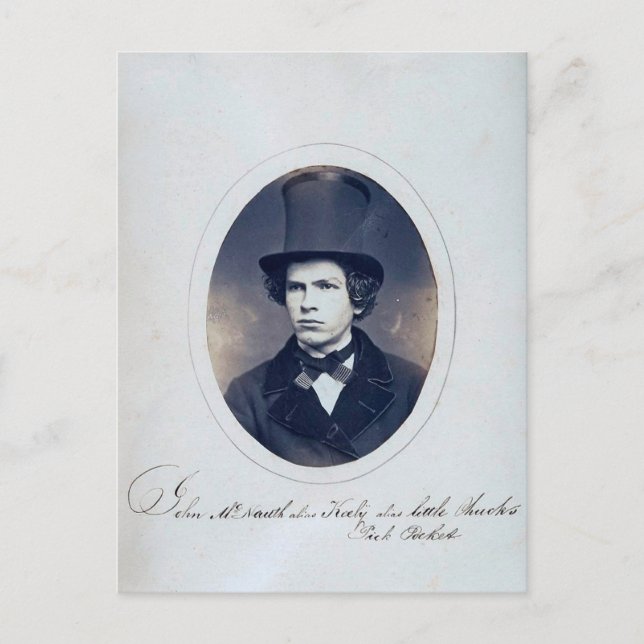 Antique Criminal Thief Mug Shot Photo  Postcard (Front)