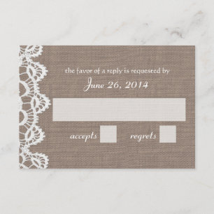 Antique Crochet Lace and Burlap RSVP
