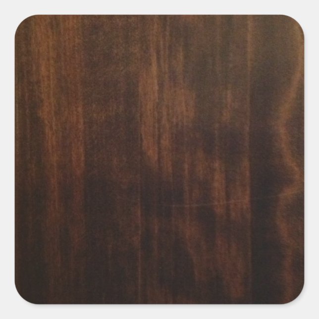Antique Dark Wood Design Square Sticker (Front)