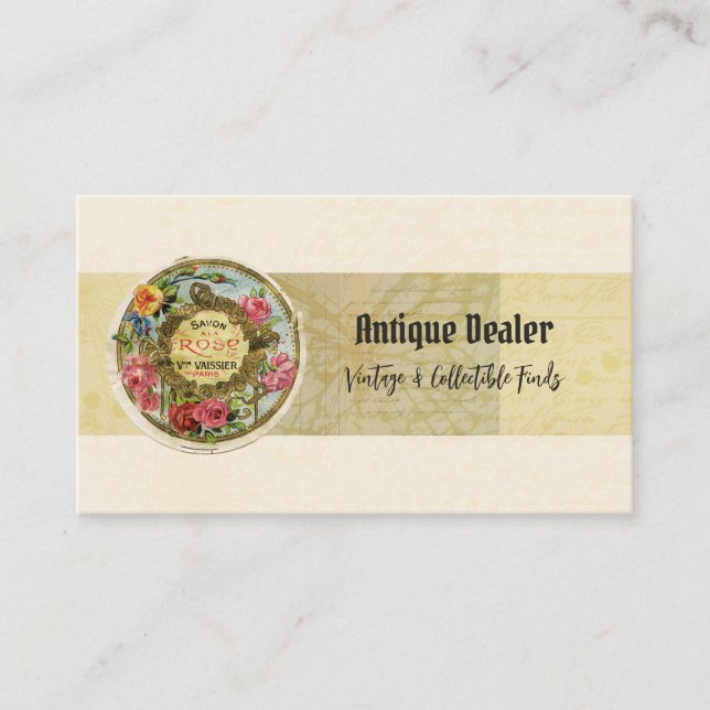 Antique Dealer Vintage Restoration Business Card (Front)
