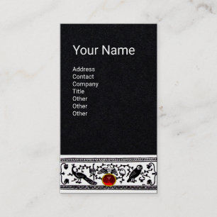 ANTIQUE DECOR,ANIMALS,RED RUBY,White, Black Paper Business Card