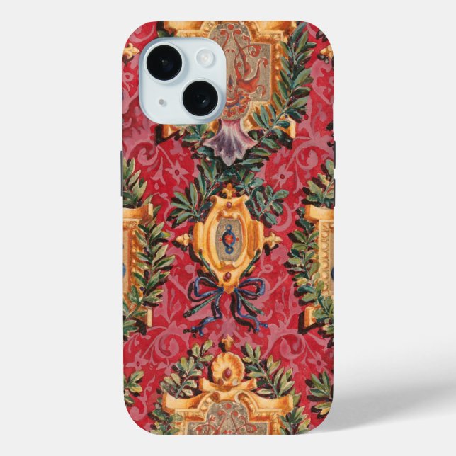 Antique Decorative French Floral Pattern Case-Mate iPhone Case (Back)