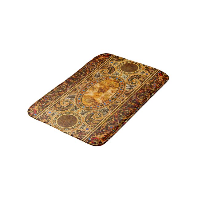 Antique Decorative Italian Gemstone Pattern Bath Mat (Angled)