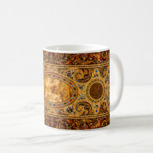 Antique Decorative Italian Gemstone Pattern Coffee Mug
