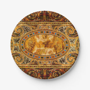 Antique Decorative Italian Gemstone Pattern Paper Plate