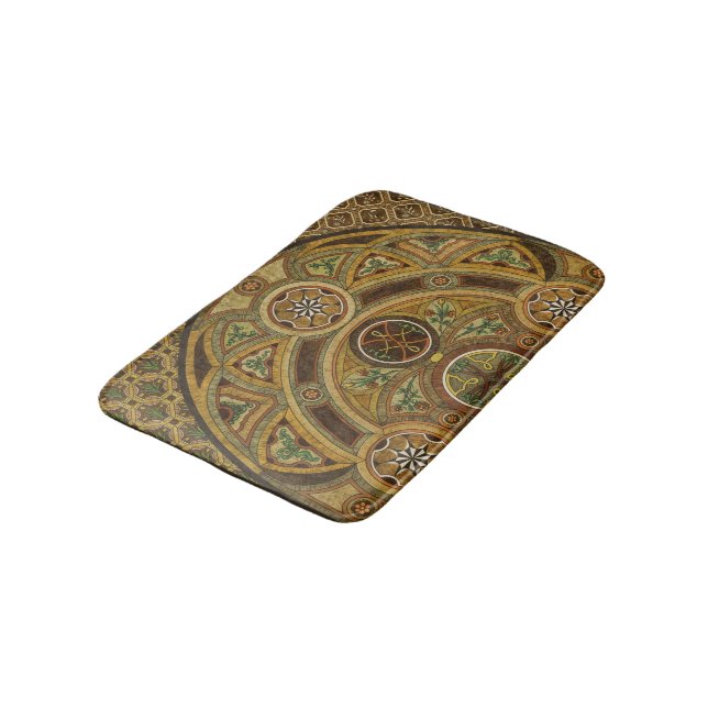 Antique Decorative Wooden Print Bath Mat (Angled)