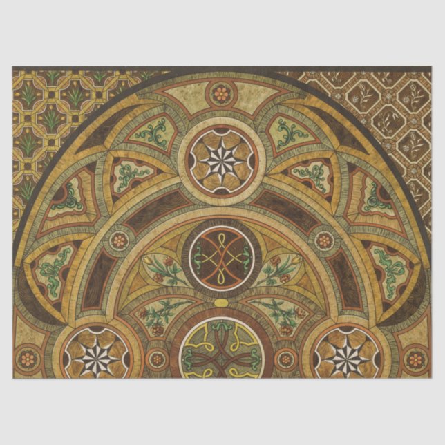 Antique Decorative Wooden Print Tissue Paper (Front)