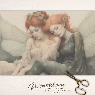 Antique Decoupage Dreams, Timeless Fairy Elegance Tissue Paper