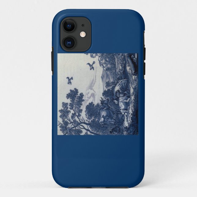 Antique Delft Blue Tile - Cattle and Birds Case-Mate iPhone Case (Back)