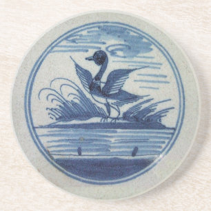 Antique Delft Blue Tile - Duck in the Water Coaster