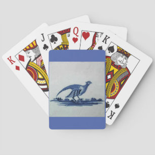 Antique Delft Blue Tile - Grouse in the Grass Playing Cards