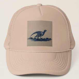 Antique Delft Blue Tile - Grouse in the Grass Trucker Hat
