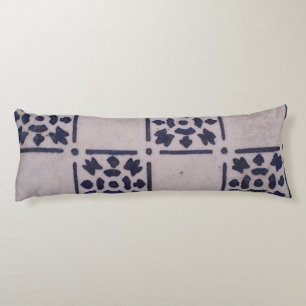 Antique Delft Tile Blue: Classic Dutch Art Pattern Body Cushion