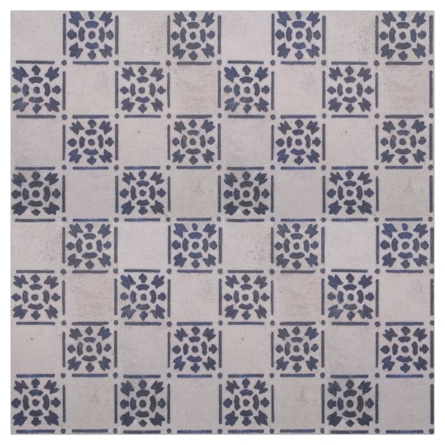 Antique Delft Tile Blue: Classic Dutch Art Pattern Fabric (Swatch)