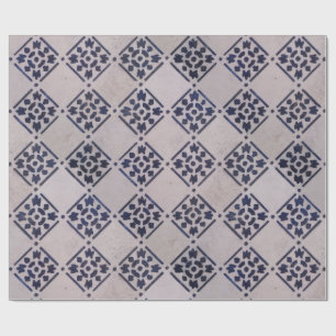 Antique Delft Tile Blue: Classic Dutch Art Pattern Wrapping Paper