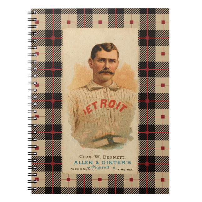 Antique Detroit Baseball Player Notebook (Front)