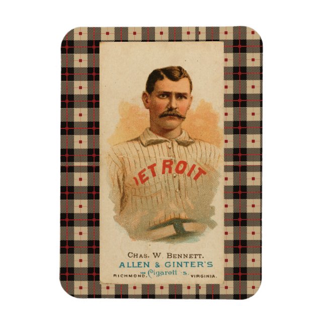 Antique Detroit Baseball Player Poster Magnet (Vertical)
