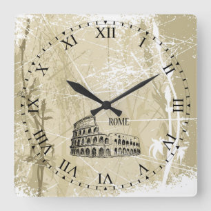 Antique Distressed Roman Face Rome Wall Clock