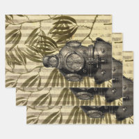 Antique Diving Helmet and Seaweed