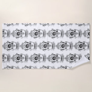 Antique diving helmet nautical beach towel