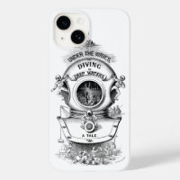 Antique diving helmet nautical black and white