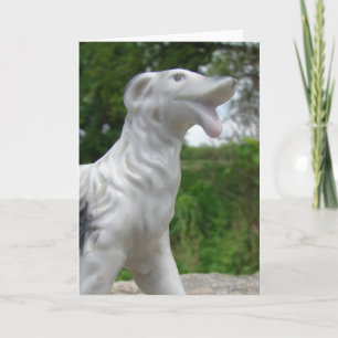 Antique Dog Figurine Card