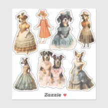 Antique Dogs in Vintage Clothes Junk Journal Kit