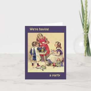 Antique Doll Party Invitation Notecard