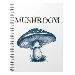 Antique drawing of mushroom notebook