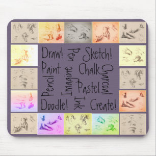 Antique Drawings Draw Sketch Paint Mouse Mat