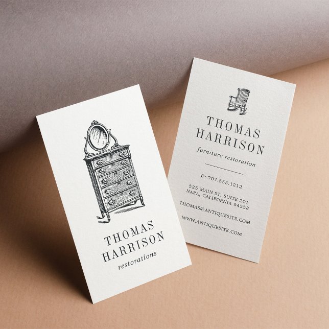 Antique Dresser | Vintage Furniture Business Card (Creator Uploaded)