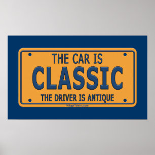 Antique Driver Classic Car Poster