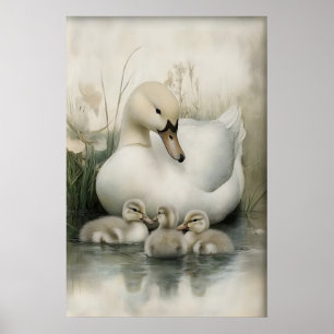 Antique Ducks Family Print, Goose Minimalist Poster