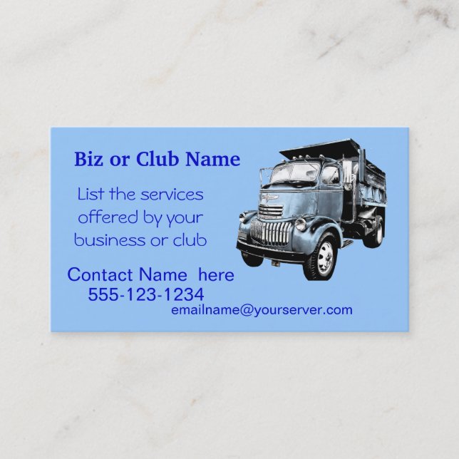 Antique Dumptruck Business Card2-customise Business Card (Front)