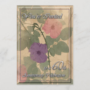 Antique Dusty Rose 60th Anniversary Invitation