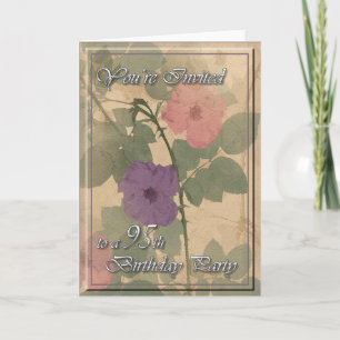 Antique Dusty Rose 95th Birthday Card