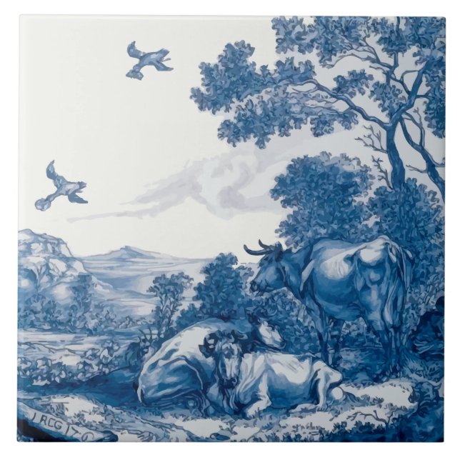 Antique Dutch Delftware plaque Tile (Front)